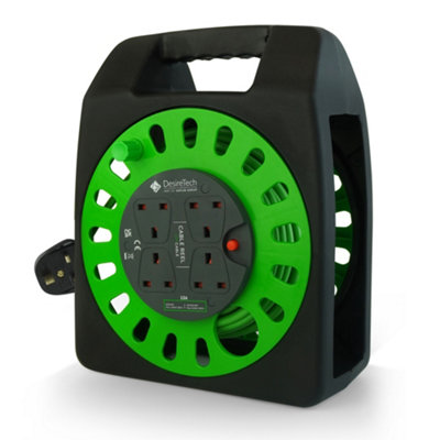 Desiretech 18 Metre Portable Cable Reel Extension Lead 4 Shuttered ...