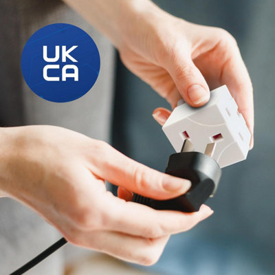 Desiretech 2 Way Adaptor 1 Pack UK Double Plug Adapter with 13A Fuse ...
