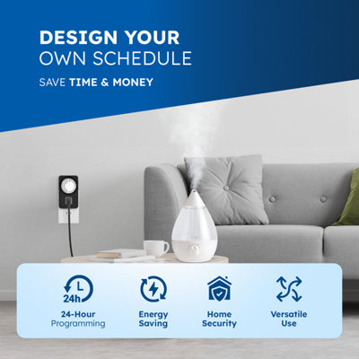Desiretech Plug-in Timer Switch, 24 Hour Segment Timer, Light Timer ...