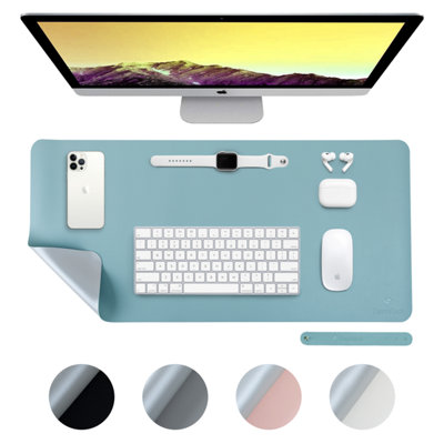 DesireTech Reversible Black Office Desk Mat 40x80cm Waterproof Faux ...