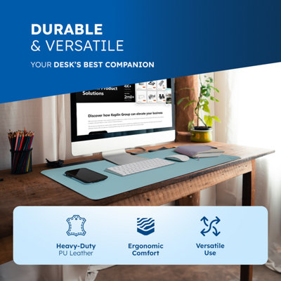 DesireTech Reversible Black Office Desk Mat 40x80cm Waterproof Faux ...