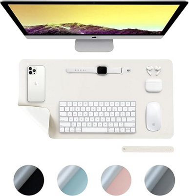 DesireTech Reversible Office Desk Mat- Ivory, Dual-Sided Desk Mat ...