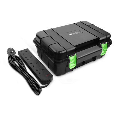 Desiretech Weatherproof Outdoor Electric Box with 4 Gang 10m Extension Lead IP54 Rated, Heavy-Duty Power Supply for Garden Tools