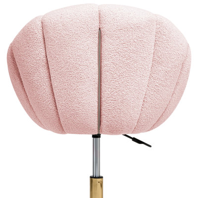 Desk Chair ANNABELLE Boucle Pastel Pink