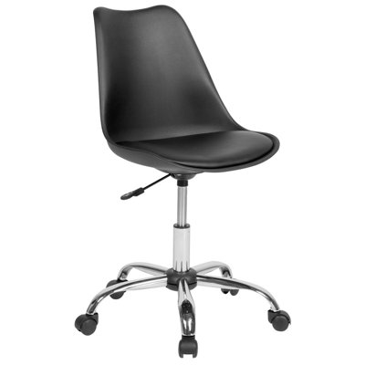 Desk Chair Faux Leather Black DAKOTA