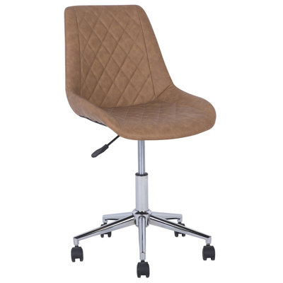 Desk Chair Faux Leather Golden Brown MARIBEL