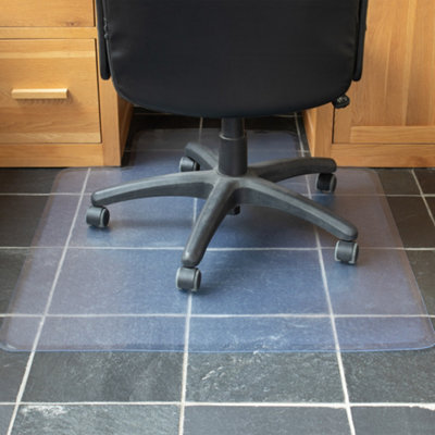 Desk Chair Mat Carpet Hard Wood Laminate Floor Protector PVC Plastic Home  Office - Hard Floor | DIY at B&Q