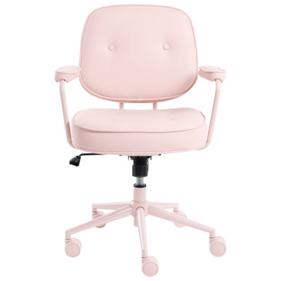Desk Chair PARAMUS Faux Leather Pastel Pink