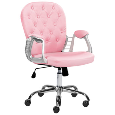 Desk Chair PRINCESS Faux Leather Pink