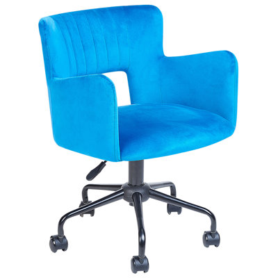 Desk Chair Swivel SANILAC Velvet Blue
