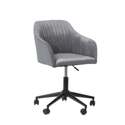 Desk Chair Swivel VENICE Velvet Grey