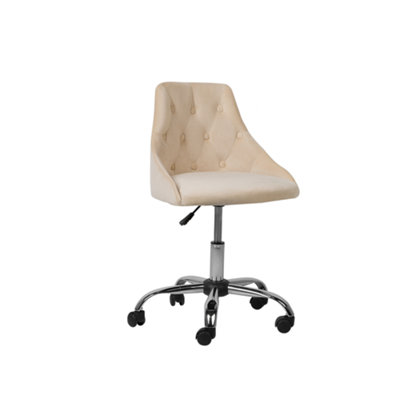 Desk Chair Velvet Beige PARRISH