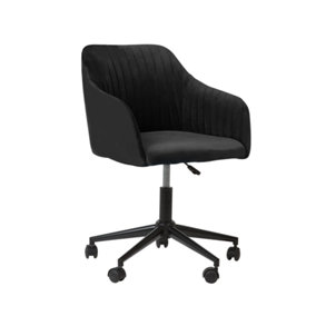 Desk Chair Velvet Black VENICE