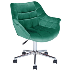 Desk Chair Velvet Emerald Green LABELLE