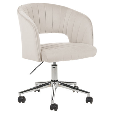 Desk Chair Velvet Light Beige KATONAH