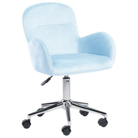 Desk Chair Velvet Light Blue PRIDDY