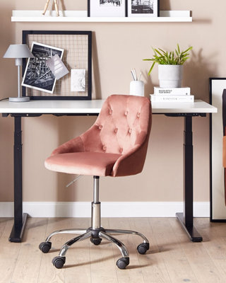 Desk Chair Velvet Pastel Pink PARRISH