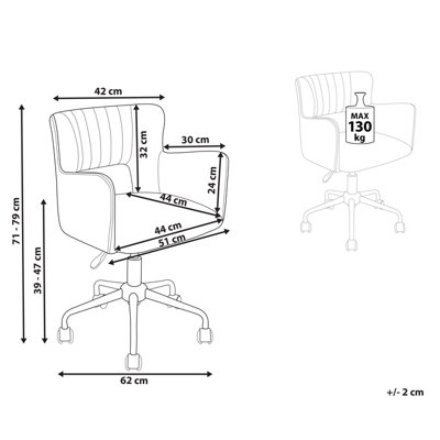 Desk Chair Velvet Taupe SANILAC