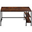 Desk Donegal w/built in shelves (140x60x76.5cm) - Industrial wood dark, rustic