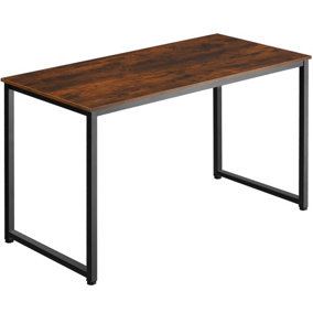 Desk Flint - writing, study, computer office table - Industrial wood dark, rustic