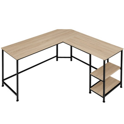 Desk Hamilton (138x138x75.5cm) - industrial wood light, oak Sonoma