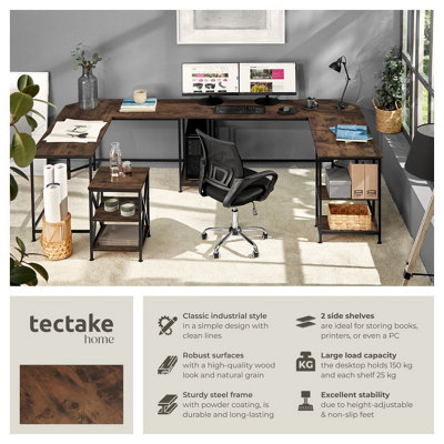 Desk Hamilton - corner unit, shelf with 2 storage compartments 138 cm ...