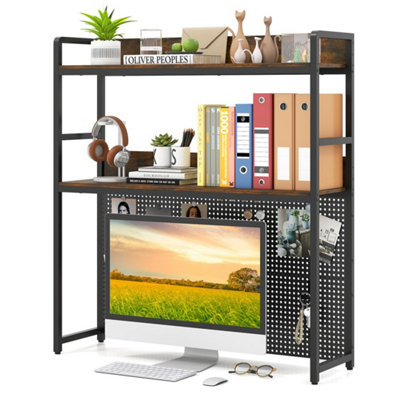 Desk Organizer Shelf 2 Tier Desktop Bookcase Hutch