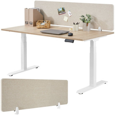 Desk Partition Noisy - Sound-absorbing 130 x 40 cm - beige