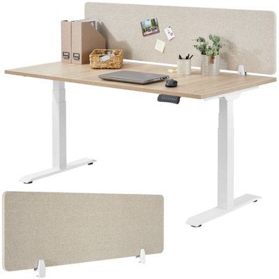 Desk Partition Noisy - Sound-absorbing 160 x 40 cm - beige