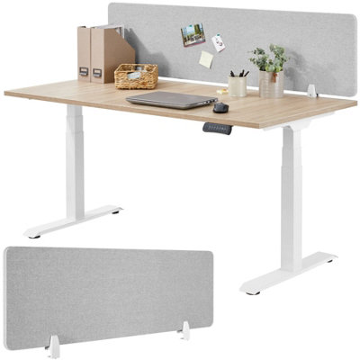 Desk Partition Noisy - Sound-absorbing 160 x 40 cm - grey