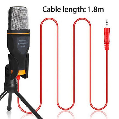Desktop Condenser Microphone 3.5mm Jack Stand Recording Mic with Tripod ...