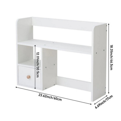 Desktop Organizer Shelf with Drawer Desk Storage Rack Home Office