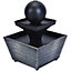 Desktop Water Feature Indoor Fountain 4 LED Round Ball Polyresin Decoration