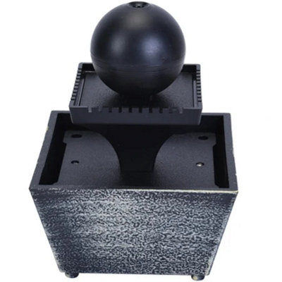 Desktop Water Feature Indoor Fountain 4 LED Round Ball Polyresin Decoration - 3
