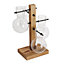 Desktop Wooden Plant Propagation Station with 4 Glass Bulb Vases