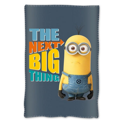 Despicable Me Childrens Kids Minions Fleece Throw Blanket Grey One Size DIY at B Q