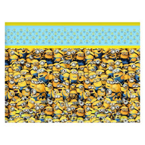 Despicable Me Minions Party Table Cover Yellow/Blue/White (One Size)