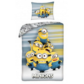 Despicable Me Minions Stacked Single Duvet Cover and Pillowcase Set - European Size