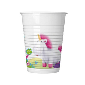 Despicable Me Plastic Unicorn Disposable Cup (Pack of 8) White (One Size)