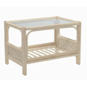 Desser Conservatory Chelsea Coffee Table with Glass Top - Natural Rattan