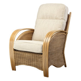 Desser Manila Conservatory Chair with Jasper Cream Cushions - Natural Rattan