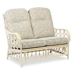Desser Morley 2 Seater Conservatory Sofa with Arkansas Pattern Cushions - Natural Rattan