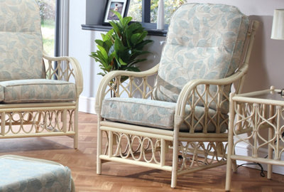 Desser Morley Conservatory Chair with Arkansas Pattern Cushions - Natural Rattan