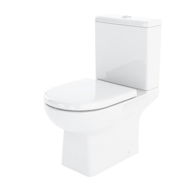 Destin Square Ceramic Set - Includes Close Coupled Toilet Pan, Cistern, Seat, 1 Tap Hole 600mm Basin & Full Pedestal - Balterley