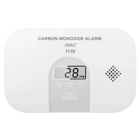 Deta 1139 Carbon Monoxide (CO) Alarm with Digital Display - 10 Year Sealed Battery