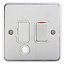 Deta 1915CHW Switched Fused Spur Connection Unit with Flex Outlet 13 Amp Polished Chrome / White Insert
