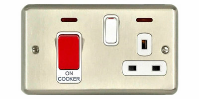 Deta 1927SCW Cooker Control Unit with Neons Satin Chrome / White Inserts