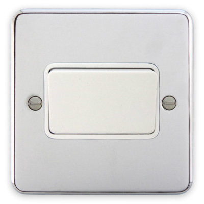 Deta 1949CHW Fan Isolator Switch TP (Polished Chrome / White Insert)