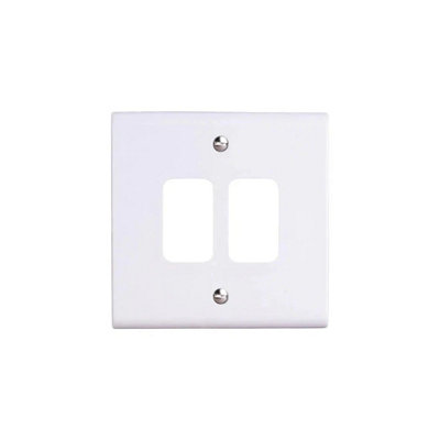 Deta G3302 Slimline 2 Gang Grid Front Plate