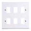 Deta G3305 Slimline Grid Switch Front Cover Plate 6 Gang (White)